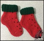 آموزش بافت جوراب هندوانه ای تم شب یلدا - Knitting20socks20watermelon 01