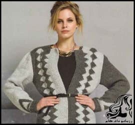 آموزش بافت ژاکت زمستانی زنانه به همراه الگوی بافت - Ladies20sweater20design 07