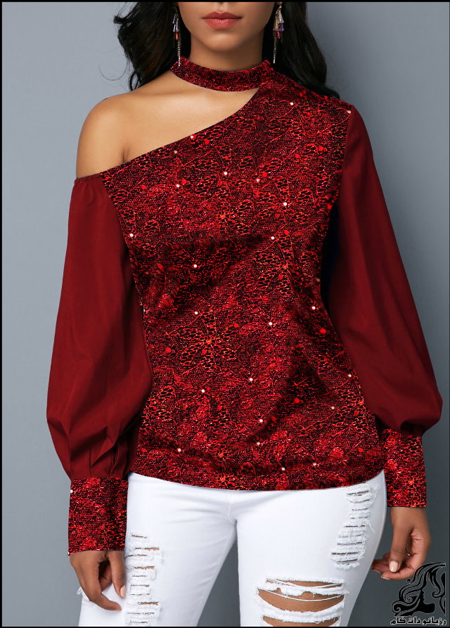 https://up.rozbano.com/view/2753197/Lantern%20Sleeve%20Cutout%20Shoulder%20Shining%20Blouse-03.jpg