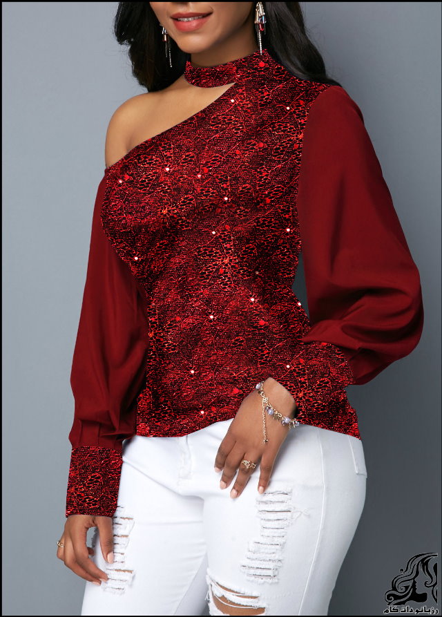 https://up.rozbano.com/view/2753198/Lantern%20Sleeve%20Cutout%20Shoulder%20Shining%20Blouse-04.jpg