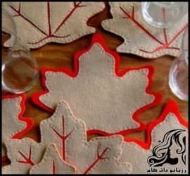 نمد دوزی و آموزش ساخت زیر لیوانی نمدی طرح برگ - Leaf20design20felt20underlay 08