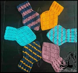بافتنی و آموزش رج به رج بافت لیف لوزی - Leaf20diamond20crocheted 01