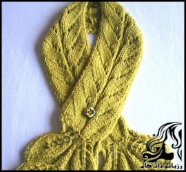 بافتنی و آموزش بافت شالگردن برگی با دکمه - Leaf20scarf20with20buttons 01