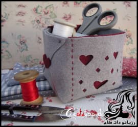 کاردستی و آموزش ساخت جعبه نمدی - Learning20to20make20a20felt20box 08