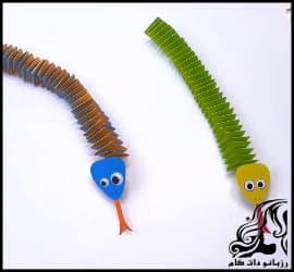کاردستی و آموزش ساخت مار کاغذی - Learning20to20make20a20paper20snake 02