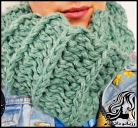 بافتنی و آموزش بافت شال لوپ با دو نخ و طرح برجسته - Loop20Shawl20Texture 01