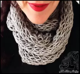 آموزش بافت شالگردن میل بافی - Loose20Knit20Infinity20Scarf20tutorial 04