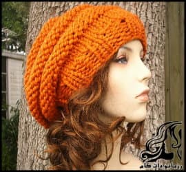 بافتنی و آموزش بافت کلاه شل شیک و زیبا - Loose20hat20knitted20tutorial 01