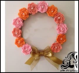 آموزش تصویری ساخت کاردستی حلقه گل تزئینی با کنف - Making20Garlands20with20hemp 10