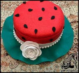 آموزش تصویری ساخت کلاه یلدایی طرح هندوانه - Making20Yaldai20felt20hats20tutorial 07