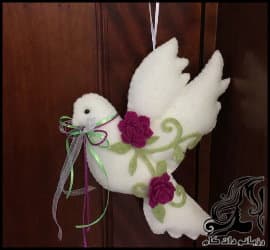 کاردستی و آموزش ساخت آویز کبوتر نمدی - Making20felt20pigeons 12