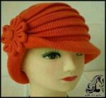 بافتنی و آموزش بافت کلاه نارنجی مدل پیلیسه عرضی - Orange20hat20with20transverse20pile20model 03
