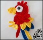 بافتنی و آموزش بافت اپلیکه طوطی - Parrot20applique20knitting20tutorial 09