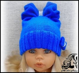 بافتنی و آموزش بافت کلاه نوزاد چین دار - Pleated20baby20hat20knitted20tutorial 01