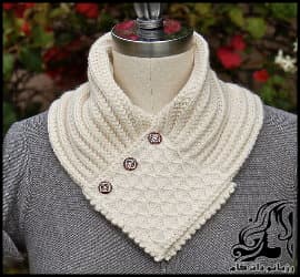 بافتنی و آموزش بافت شالگردن دومیل با پترن توری - Quilted20Lattice20Ascot 03