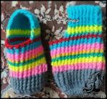 بافتنی و آموزش بافت پاپوش بچگانه رنگین کمانی - Rainbow20baby20slippers 01