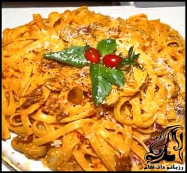 آشپزی و طرز تهیه پاستا قرمز بیکن و قارچ - Red20bacon20and20mushroom20pasta 02