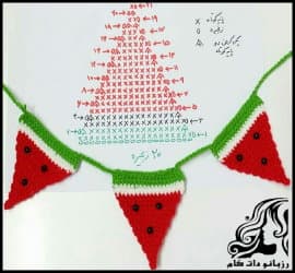 بافتنی و آموزش بافت ریسه شب یلدا - Rise20Shab20Yalda20knitting20tutorial 01