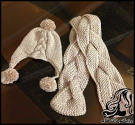 بافتنی و آموزش بافت شال و کلاه گیس باف - Scarf20and20wig 01