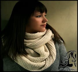 بافتنی و آموزش بافت شالگردن با الگوی تیغ ماهی - Scarf20texture20with20fish20razor20pattern 01