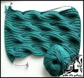 بافتنی و آموزش بافت شالگردن پیچ کشباف - Screw20neck20scarf20texture 01