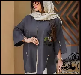 آموزش رسم الگو خیاطی مانتو شومیزی بغل دکمه سیترون - Sewing20a20linen20coat20with20a20button20tutorial 22