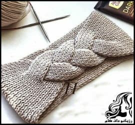 بافتنی و آموزش بافت هدبند دومیل ساده - Simple20domil20headband20knitted20tutorial 04
