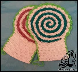 بافتنی و آموزش بافت لیف حلزونی به صورت تصویری - Snail20bath20sponge20Crocheting 11