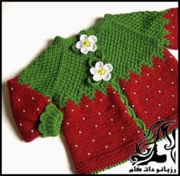 بافتنی و آموزش بافت ژاکت توت فرنگی با میل - Strawberry20sweater20and20hat 01