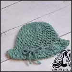 آموزش بافت کلاه قلاب‌بافی دخترانه شیک و کاربردی - Stylish20and20practical20crochet20hat20for20girls20tutorial 01
