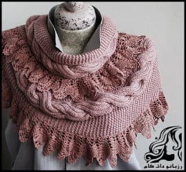 بافتنی و آموزش بافت شال شیک زنانه به همراه نقشه - Stylish20womens20scarf20texture20with20map 05