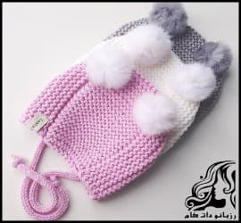 بافتنی و آموزش بافت کلاه منگوله دار شیک و زیبا - Tasseled20hat20texture 01