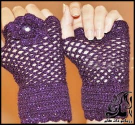 بافتنی و آموزش بافت دستکش بدون انگشت زنانه - Texture20of20female20fingerless20gloves 01