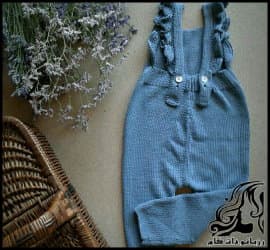 بافتنی و آموزش بافت شلوار پیشبندی دخترانه - Textured20girls20apron20pants 01