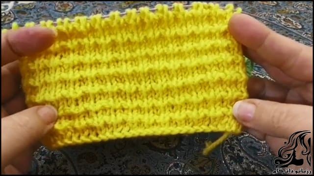 بافتنی و آموزش بافت طرح برجسته دندان موشی دومیل -