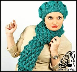 آموزش بافت ست شال و کلاه به همراه نکات اندازه گیری دقیق - Textured20scarf20and20hat20set 05