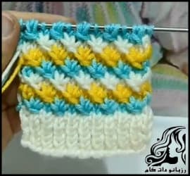 بافتنی و آموزش بافت مدل پاگنجشکی با دو یا چند رنگ - The20texture20of20the20sparrows20foot20model20tutorial 01 1