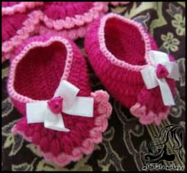 بافتنی و آموزش بافت پاپوش نوزاد برای ست نوزادی - Tissue20texture20for20baby20set 01