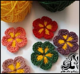 بافتنی و آموزش بافت گل های بهاری به همراه فیلم فارسی - Tissue20training20of20spring20flowers 06