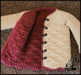 بافتنی و آموزش بافت پالتو دو رو مدل پنجه خرس - Two sided20coat20texture20of20bear20paw20model 01