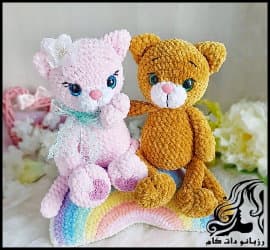 عروسک بافی و آموزش بافت عروسک گربه مخملی - Velvet20Cat20Doll20Texture 08