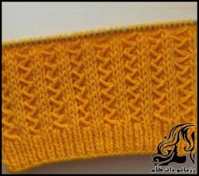 بافتنی و آموزش فارسی بافت پترن زیگزاگی عمودی (برجسته) - Vertical20zigzag20pattern 01