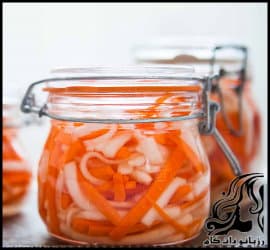 آشپزی و طرز تهیه ی ترشی پر ویتامین هویج و ترب سفید - Vietnamese20Daikon20and20Carrot20Pickles 09