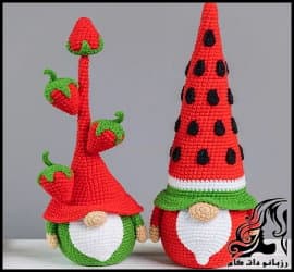 بافتنی و آموزش بافت عروسک گنوم یلدایی - Watermelon2020Strawberry20Gnome20tutorial 07