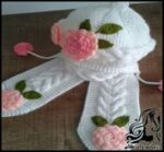 بافتنی و آموزش بافت شال و کلاه عرضی کودک - Weave20a20baby20cross20scarf20and20hat 01