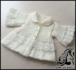بافتنی و آموزش بافت ژاکت دخترانه سفید بچگانه - White20kid20sweater20texture 05