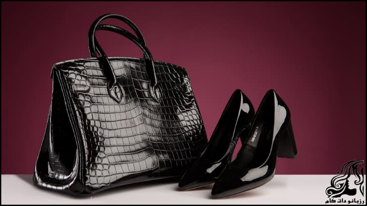 عکس کیف و کفش ست دخترانه مجلسی مشکی ورنی
