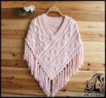 بافتنی و آموزش بافت شنل دومیل زنانه - Womens20double20knitted20cape 09