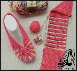 بافتنی و آموزش بافت یک مدل پاپوش زنانه شیک و زیبا - Womens20slippers20knitted20tutorial 02
