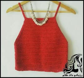 بافتنی و آموزش بافت تاپ زنانه شیک و زیبا - Womens20top20knitted20tutorial 01